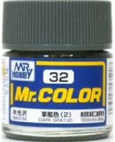 Краска акриловая Mr_Hobby Dark Gray _2_ _темно-серый 2__ полуглянцевая_ 10 мл _C32_