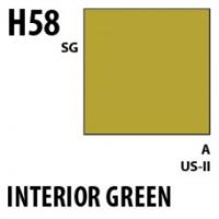 Краска акриловая Mr_Hobby Interior Green _зеленый интерьерный__ полуглянцевая_ 10 мл _H58_