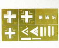 Трафарет покрасочный №3 Опознавательные знаки Bf-109 (1/48) (Микродизайн, 100207)
