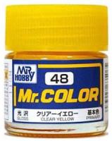 Краска акриловая Mr_Hobby Clear Yellow _прозрачная желтая__ глянцевая_ 10 мл _C48_