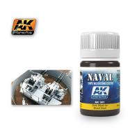 Ships weathering colors AK_ Темная смывка для деревянной палубы_ 35 мл _AK-301_