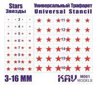 Звезды - Универсальный трафарет (KAV, M001)