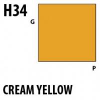 Краска акриловая Mr.Hobby Cream Yellow (кремовый желтый), глянцевая, 10 мл (H34)