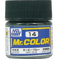 Краска акриловая Mr.Hobby NAVY blue (морской синий), полуглянцевая, 10 мл (С14)
