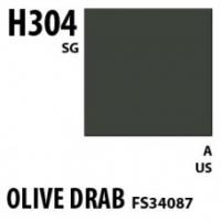 Краска акриловая Mr.Hobby Olive Drab FS34087 (оливково-коричневый), полуглянцевая, 10 мл (H304)