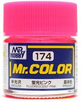 Краска акриловая Mr_Hobby Fluorescent Pink _флуоресцентный розовый__ полуглянцевая_ 10 мл _C174_