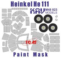1/48 Окрасочная маска на остекление He-111 _ICM_ _KAV_ M48023_