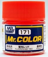 Краска акриловая Mr_Hobby Fluorescent Red _флуоресцентный красный__ полуглянцевая_ 10 мл _C171_