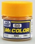 Краска акриловая Mr.Hobby Orange Yellow, полуглянцевая, 10 мл (C58)