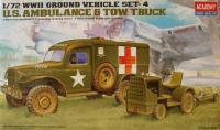 1/72 Американская машина скорой помощи и аэродромный тягач _Academy_ 13403_