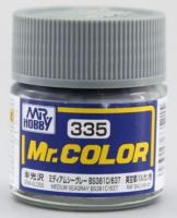 Краска акриловая Mr_Hobby Medium Seagrey BS381C/637 _средний морской серый__ металлик_ 10 мл _С335_