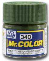 Краска акриловая Mr_Hobby Field Green FS34097 _полевой зеленый__ полуглянцевая_ 10 мл _С340_