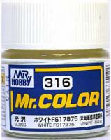 Краска акриловая Mr.Hobby White FS17875 (белый), глянцевая, 10 мл (C316)