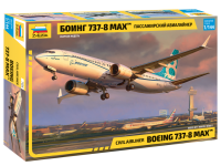 1/144 Пассажирский авиалайнер _Боинг 737-8 MAX_ _Звезда_ 7026_