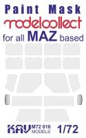 1/72 Окрасочная маска для всех моделей на базе МАЗ от Modelcollect _KAV_ 72016_