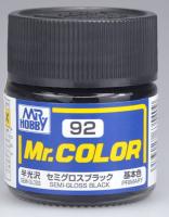 Краска акриловая Mr_Hobby Semi-gloss Black_ полуматовая_ 10 мл _C92_