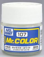Краска акриловая Mr.Hobby Character White (белая), полуглянцевая, 10 мл (C107)
