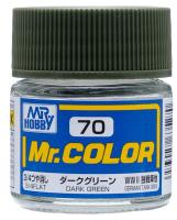 Краска акриловая Mr_Hobby Dark Green _темно-зеленый__ 3/4 матовая_ 10 мл _C70_
