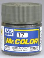 Краска акриловая Mr_Hobby RLM71 Dark Green _темно-зеленый__ полуглянцевая_ 10 мл _С17_