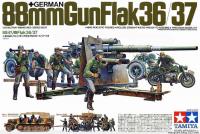 1/35 88-мм пушка GunFlak36/37, 2 вар-та сборки,  мотоциклист и 8 фигур (35017)