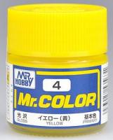 Краска акриловая Mr.Hobby Yellow (базовый желтый), глянцевая, 10 мл (С4)