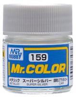 Краска акриловая Mr_Hobby Super Silver _супер-серебро__ металлик_ 10 мл _C159_