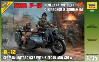 1/35 Немецкий мотоцикл БМВ Р-12 с коляской _3607_