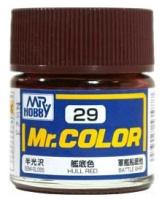 Краска акриловая Mr_Hobby Hull Red _красное днище корабля__ полуглянцевая_ 10 мл _С29_