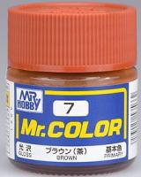 Краска акриловая Mr.Hobby Brown (базовый коричневый), глянцевая, 10 мл (С7)