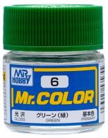 Краска акриловая Mr_Hobby Green _базовый зеленый__ глянцевая_ 10 мл _С6_