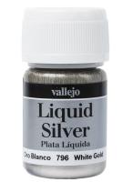 Краска Liquid Silver_ White Gold_ на спиртовой основе_ 35мл _Vallejo_ 70796_