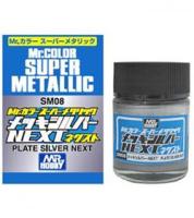 Краска Mr_Color Super Metallic Plate Silver Next _листовое серебро__ 18мл _SM08_