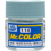 Краска акриловая Mr.Hobby RLM78 Light Blue (светло-синий), полуглянцевая, 10 мл (C118)