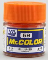 Краска акриловая Mr.Hobby Orange, глянцевая, 10 мл (C59)