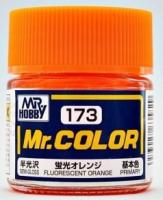 Краска акриловая Mr_Hobby Fluorescent Orange _флуоресцентный оранжевый__ полуглянцевая_ 10 мл _C173_