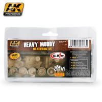 Heavy Muddy Weathering Set  (имитация сильной загрязненности), 4 эф. + гипс (AK077)