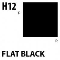 Краска акриловая Mr.Hobby Flat Black (черный), матовая, 10 мл (H12)