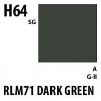 Краска акриловая Mr.Hobby RLM71 Dark Green (темно-зеленый), полуглянцевая, 10 мл (H64)