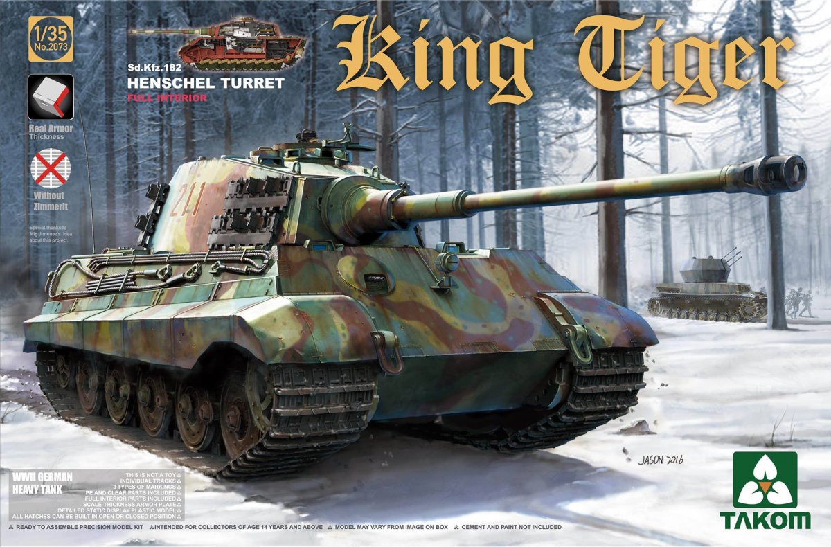 2045 Takom 1/35 King Tiger SD.KFZ.182 Henschel Turret w/Zimmerit and Interior