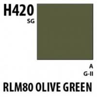 Краска акриловая Mr.Hobby RLM80 Olive Green (оливково-зеленый), полуглянцевая, 10 мл (H420)