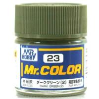 Краска акриловая Mr_Hobby Dark Green _2_ _темно-зеленый 2__ полуглянцевая_ 10 мл _С23_