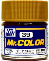 Краска акриловая Mr.Hobby Dark Yellow (темно-желтый, песочный), 3/4 матовый, 10 мл (C39)