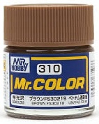 Краска акриловая Mr.Hobby Brown FS30219 (коричневый), полуглянцевая, 10 мл (C310)
