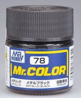 Краска акриловая Mr_Hobby Metallic Black _черный металлик__ 10 мл _C78_