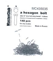 Шестигранный болт_ 140шт__ шляпка 0_8мм_ диам_посад_отв_ 0_6мм _MC435035_