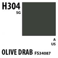 Краска акриловая Mr_Hobby Olive Drab FS34087 _оливково-коричневый__ полуглянцевая_ 10 мл _H304_