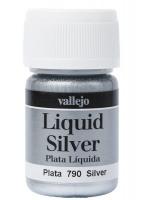 Краска Liquid Silver, Silver, на спиртовой основе, 35мл (Vallejo, 70790)