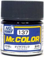 Краска акриловая Mr_Hobby Tire Black _черная покрышка__ матовая_ 10 мл _C137_