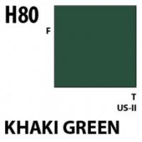 Краска акриловая Mr.Hobby Khaki Green (зеленый хаки), матовая, 10 мл (H80)