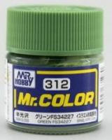 Краска акриловая Mr.Hobby Green FS34227 (зеленый), полуглянцевая, 10 мл (C312)